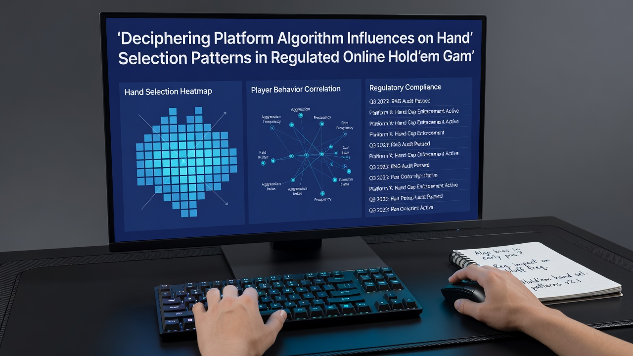 Charts displaying hand selection frequency shifts under algorithmic table balancing in online poker