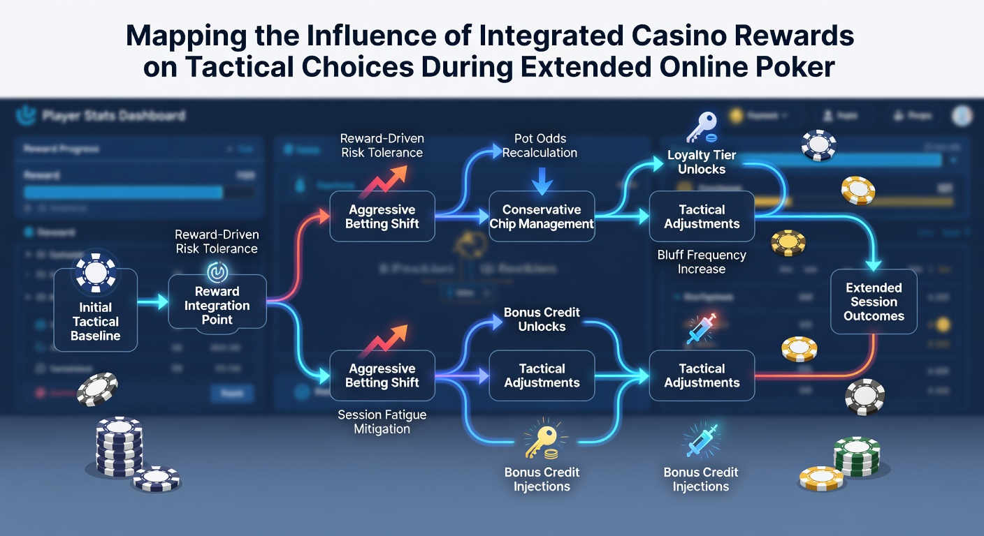 Player decision patterns influenced by casino reward integration during long poker sessions