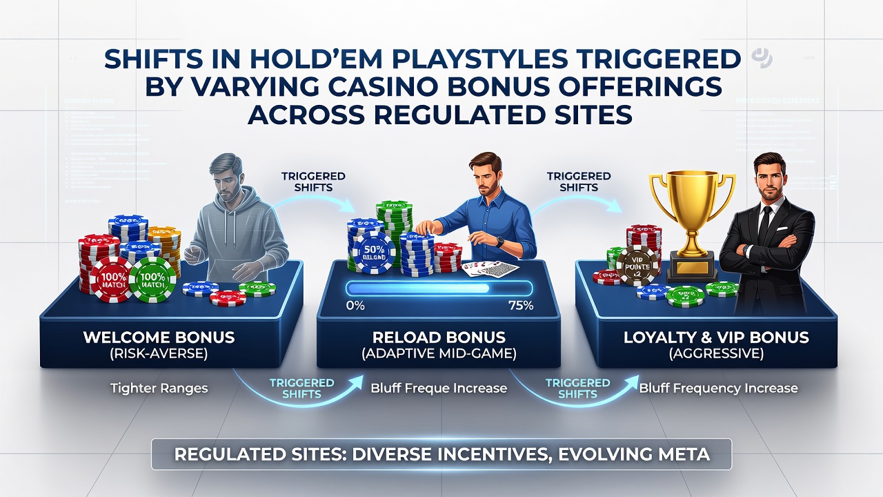 Hold'em players reviewing bonus terms on regulated poker interfaces during extended sessions