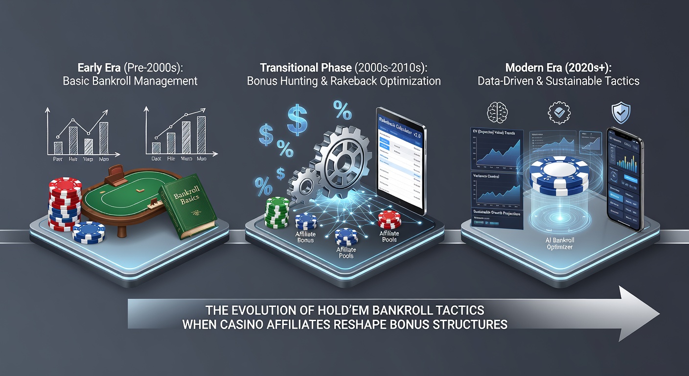 Historical chart showing changes in Hold'em bankroll management alongside evolving casino bonus structures from 2010 to 2026